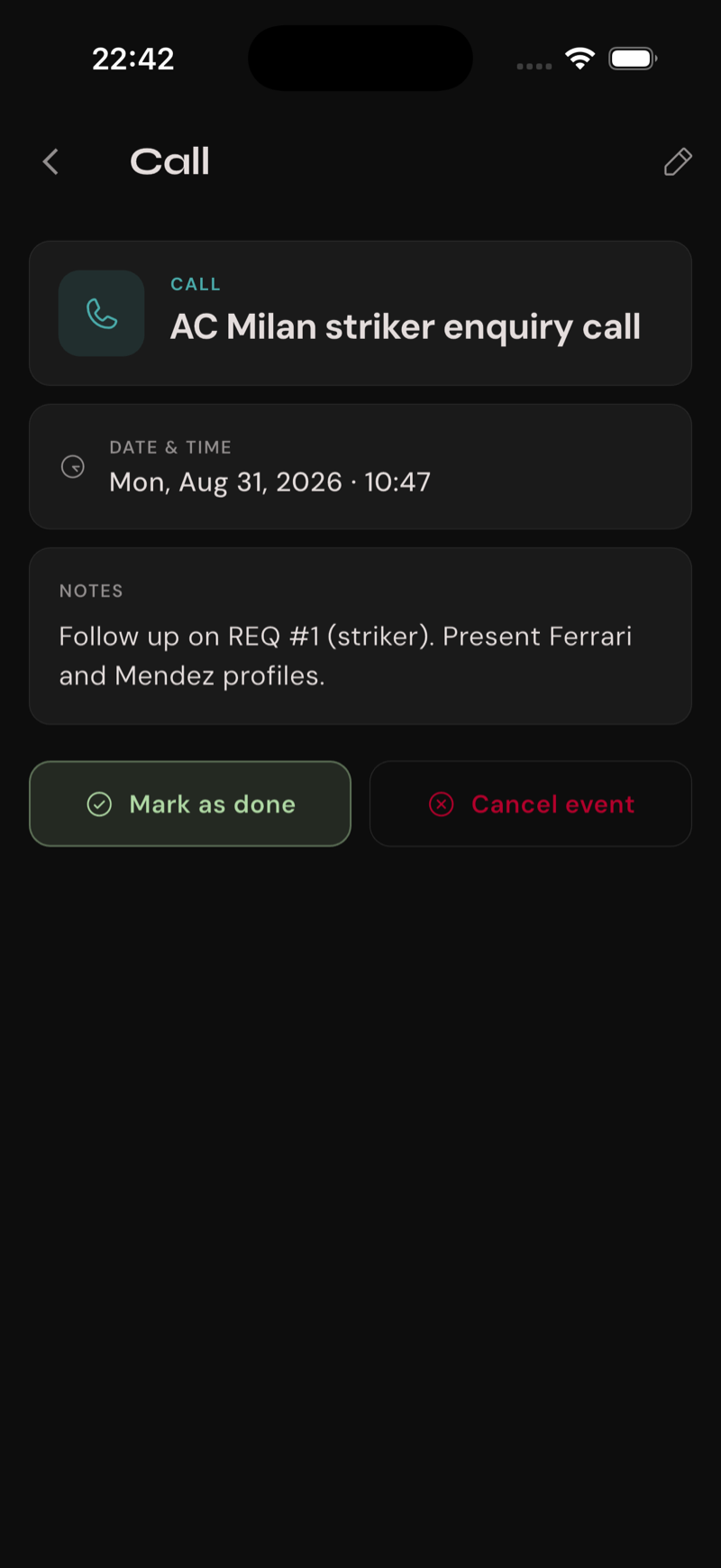 Event detail